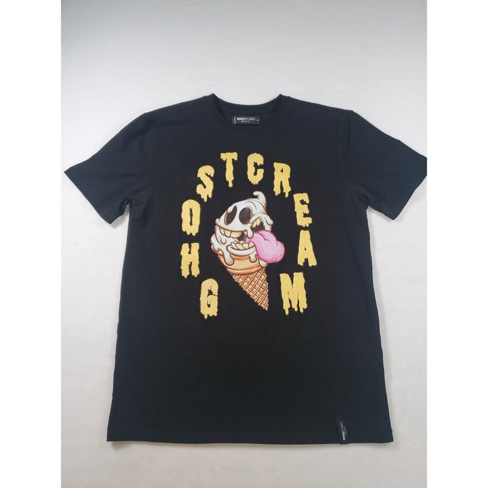 Roku studio mens 100% AUTHENTIC Small T-shirt Ghostcream Black